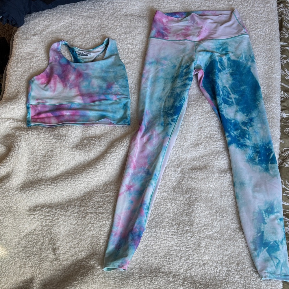 Women's Tie-Dye Leggings and Top Set